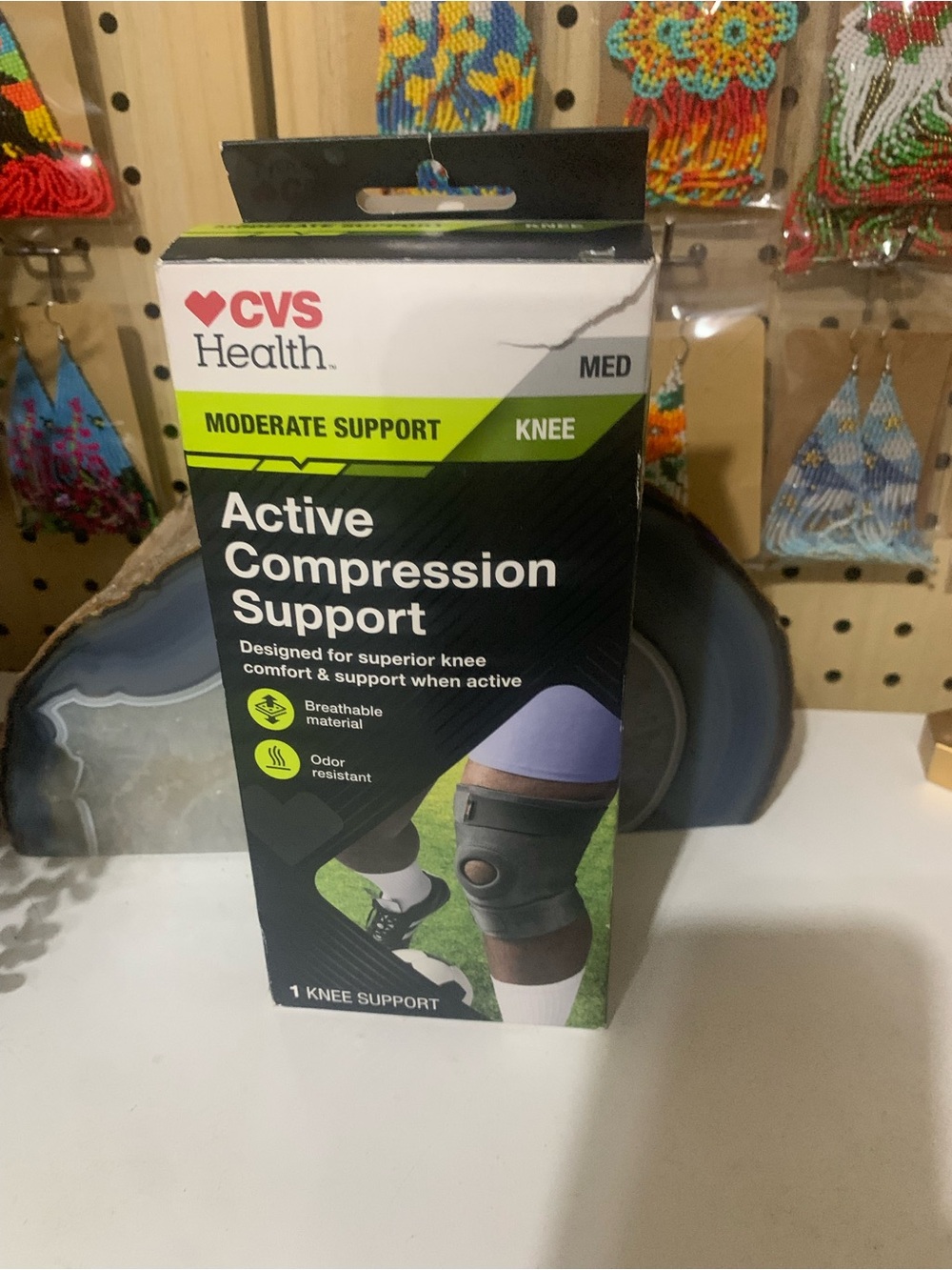 CVS Health Active Compression Knee Support - Medium, Black